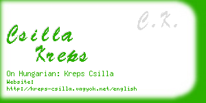 csilla kreps business card